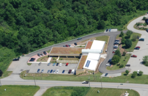 Aerial photo of the Green Forge building